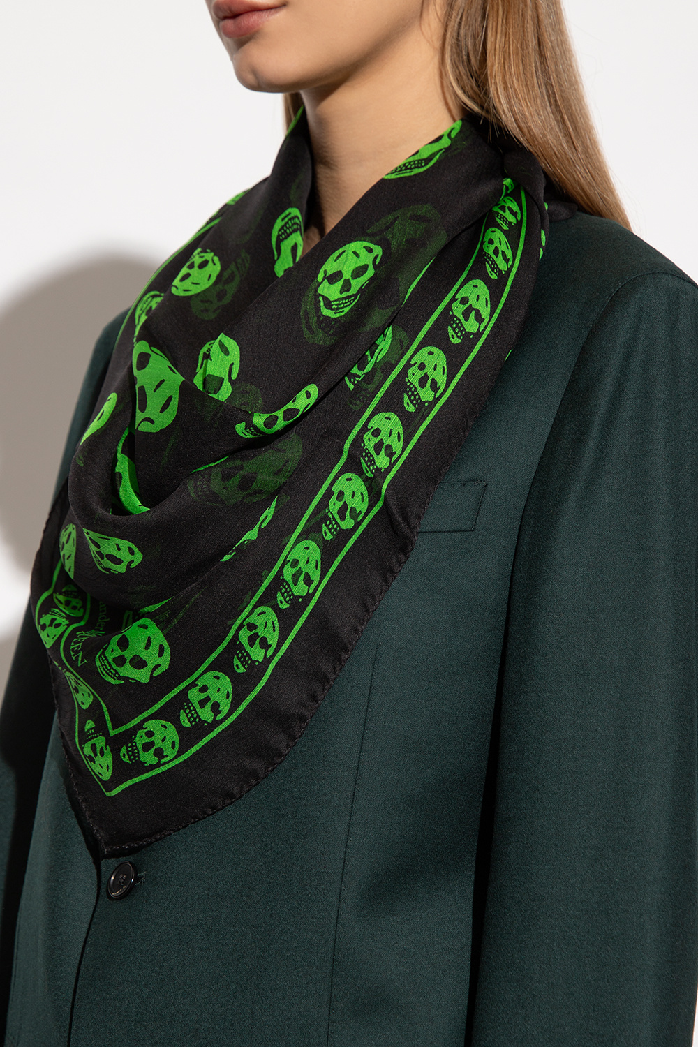 Green alexander mcqueen scarf sale